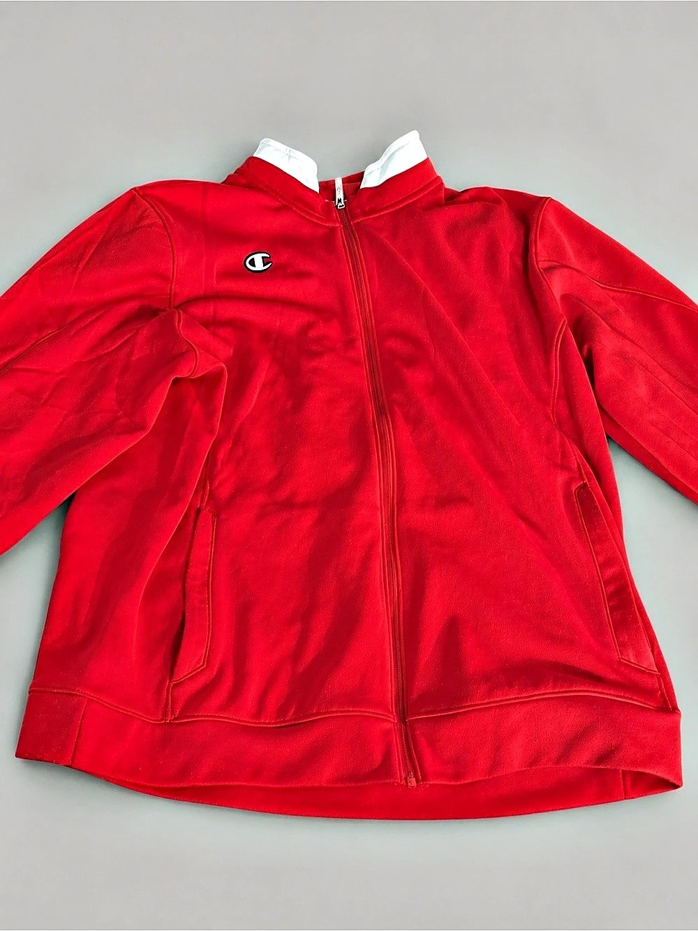 Men’s Champion Red & White Track Jacket Like New